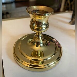 3 inch Baldwin round base Brass candlestick.